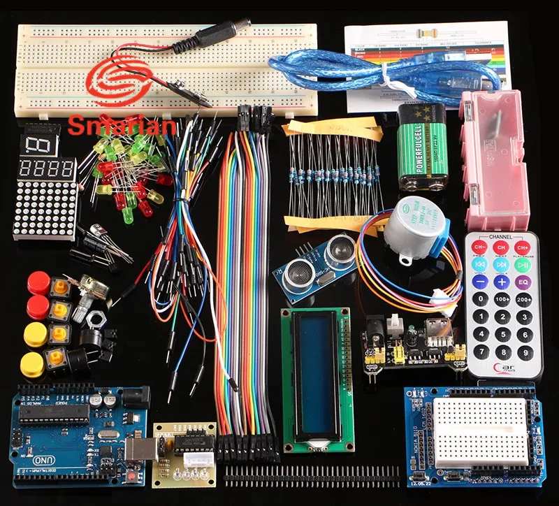 Стартовый комплект для Arduino Uno R3 макетная плата и держатель Step Motor / Servo /1602