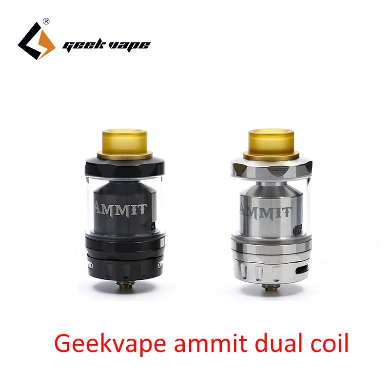 

Geekvape Ammit Dual Coil RTA Tank 3ml/6ml Capacity Support Both Dual and Single Coil Ammit tank For box mod