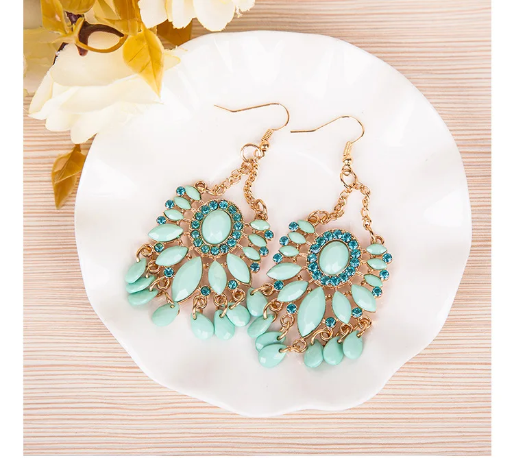 

2019 new women's earrings exaggerated pop metal acrylic pendant earrings for women jewelry gift free shipping