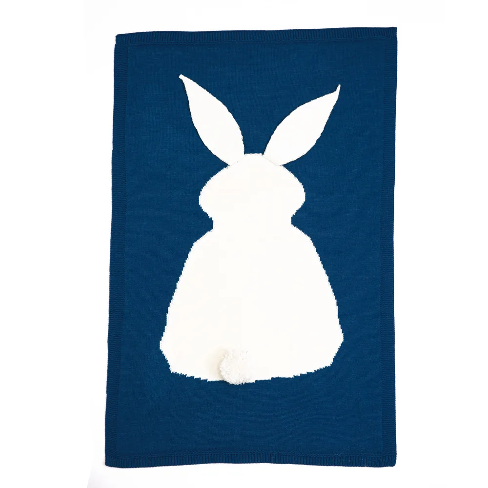 Rabbit Baby Blanket Child Air Conditioner Blanket Wrap Knitted Throw