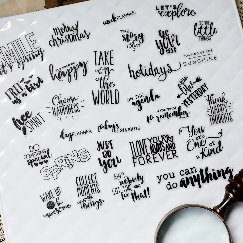 KSCRAFT 90pcs Beautiful Words Vellum Stickers for Scrapbooking/ DIY Crafts/ Card Making Decoration
