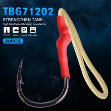20 шт./партия рыболовный крючок, крючки из углеродистой стали, ассиметричная приманка, одиночные крючки с PE Line Jig Big TBG71202, черный цвет, один крючок