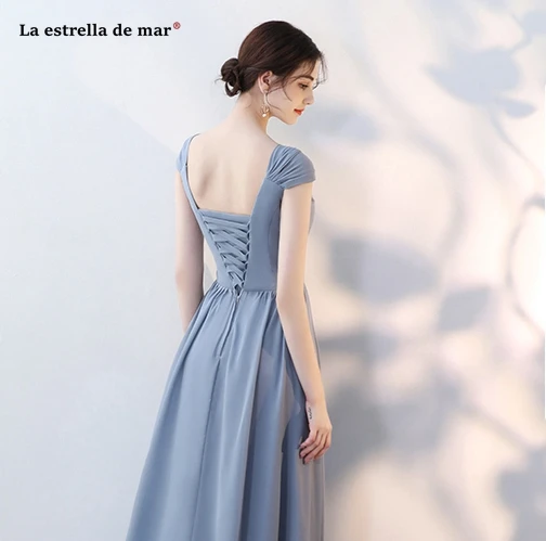 La estrellcheap vestido madrinha 2019 шифон линия 4 стиль серый Румяна Розовый платье подружки невесты длинные плюс размеры Свадебная вечеринка