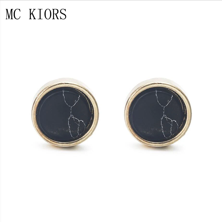 

4 Colors Popular Fashion 1Pair Round Shape Vintage Stud Earrings For Women Trendy Party Black Green Earrings Jewelry Gift