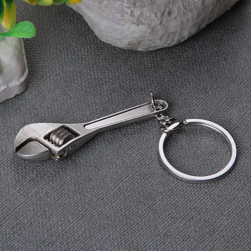 

Mini Portable Outdoor Tool Silver Wrench Spanner Key Chain Ring Keyring Metal Keychain Travel Camping Tools Keychain