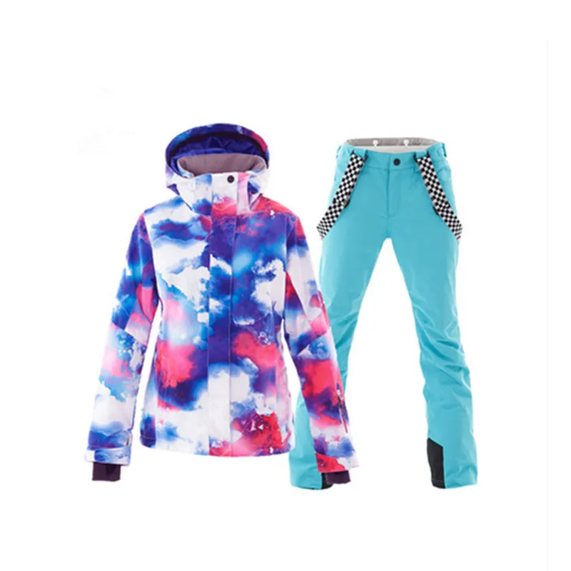 SIMAINING, лыжный костюм для женщин, куртка для сноуборда и штаны для горных лыж, водонепроницаемый, дышащий, для улицы, зимнее теплое пальто, зимний комплект - Цвет: a1