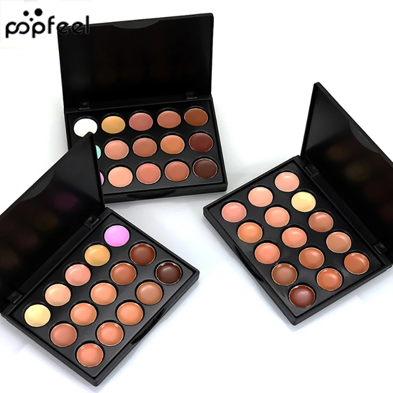 

POPFEEL Brand Base Makeup 15 Color Concealer Palette Professional Face Contour Foundation Cream Brighten Face Corrector Cosmetic