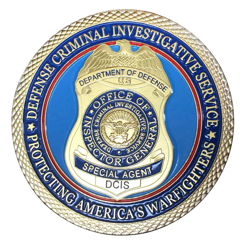 

Defense Criminal Investigative Service DCIS Gold Plated With Plastic Case For Collection Challenge Coin/Medal 1410#