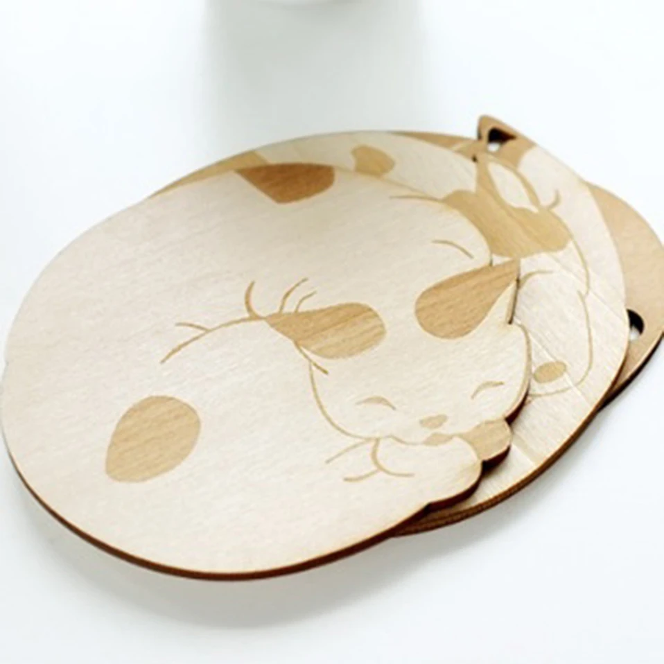 1 шт. настольная подставка под животные|wood cup coaster|table matcup coaster |