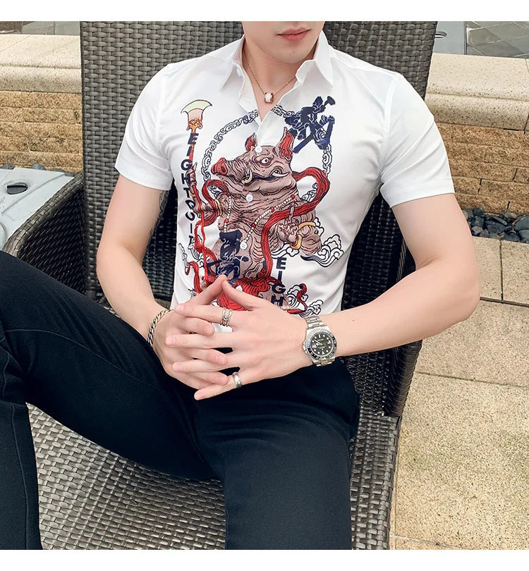 Мужская летняя рубашка Social Slim Fit рубашки для мальчиков для мужчин s клуб Пром Camisa Masculina Ropa De Hombre повседневные рубашки
