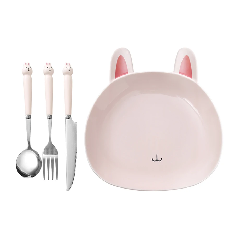 Pink Anime Ceramic Knife Cute Fork Spoon Set Kitchen Accessories Cutlery Set Stainless Steel Silver Aparelho De Jantar Em 607 Dinnerware Sets Aliexpress