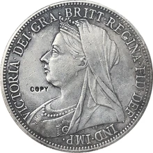 Uk 1894 1 Crown - Victoria 3rd портрет копия монет