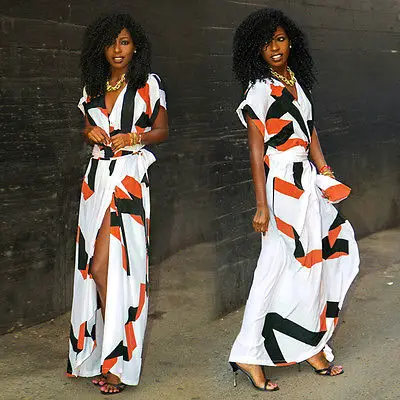 

NEW Casual Women's Summer 2018 Boho Long Maxi Evening Party Beach Short Sleeve Dress Floral Sundress