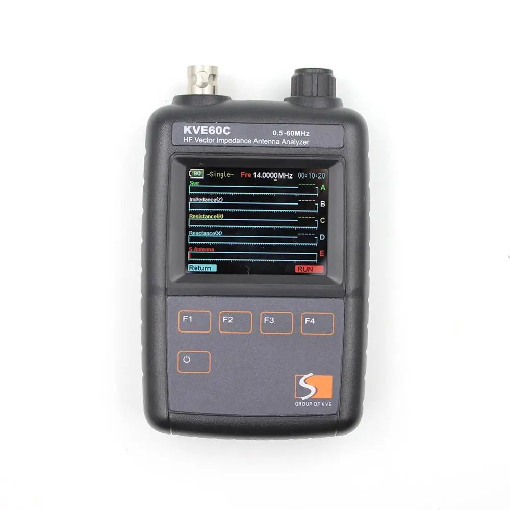 

KVE60C 0.5-60MHz HF Vector Impedance Shortwave Antenna Analyzer Professional Tester for ham radio walkie Talkie 3pcs RF Adapters