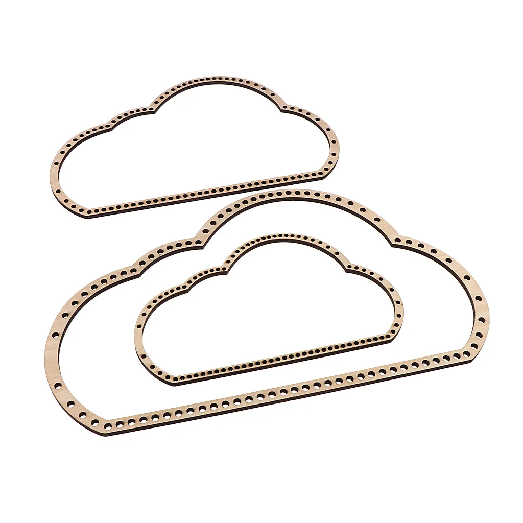 3 pieces Children Kids Wood Cloud Shape Weaving Knitting Loom Tool for DIY Tapestry Wall Hangings Home Ornament Craft Toys