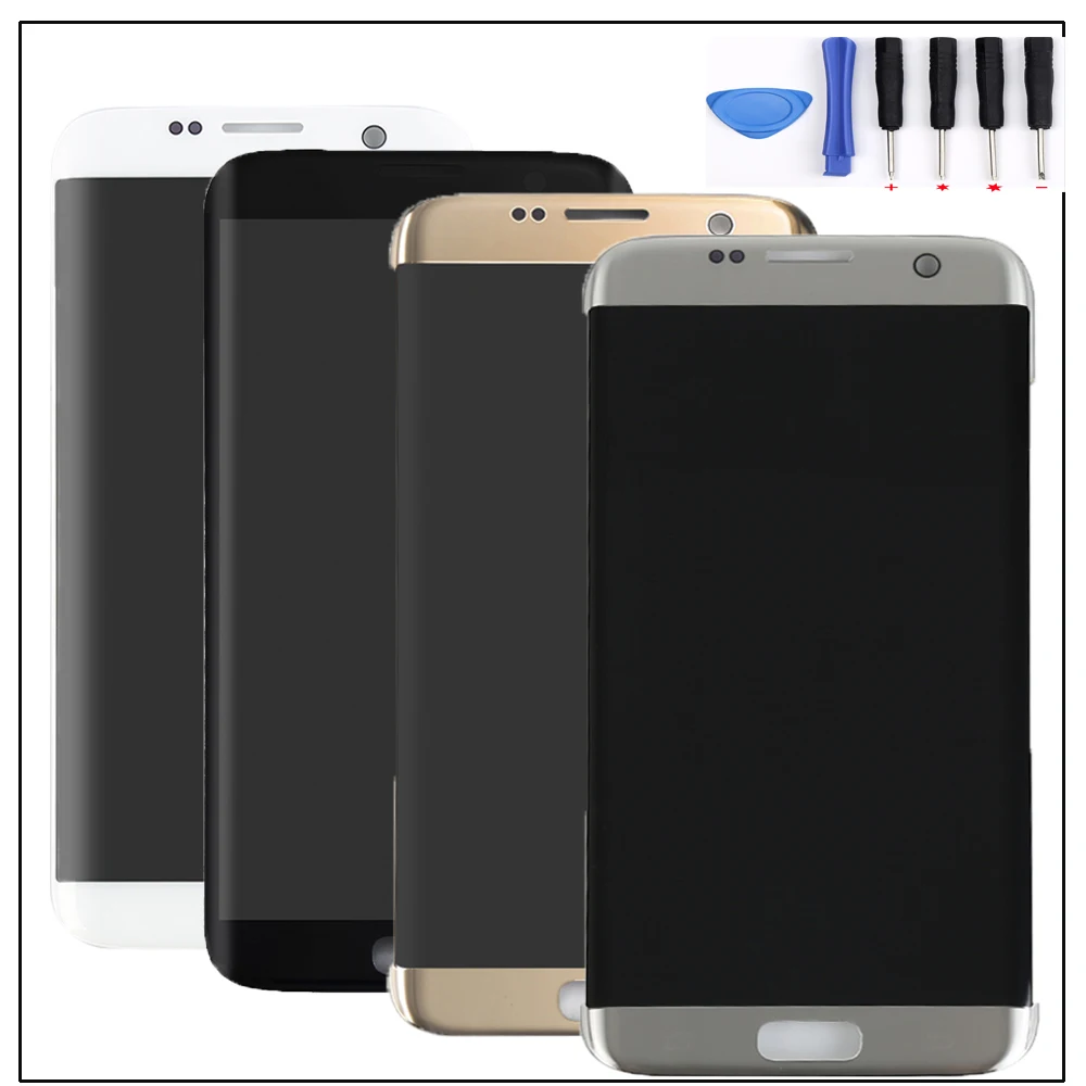 S7 edge ЖК-дисплей Протестировано для samsung Galaxy S7 край G935F G935T G935A G935FD ЖК-дисплей Дисплей Сенсорный экран Digitizer Ассамблеи Запчасти+ Инструменты