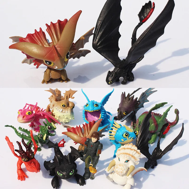 

How To Train Your Dragon 2 PVC Figure Toys Hiccup Toothless Skull Gronckle Deadly Nadder Night Fury Dragon Figures 13pcs/lot