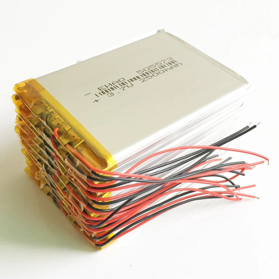 10 Pcs 3.7v 2500mah Polymer Lithium Lipo Rechargeable Battery For Gps