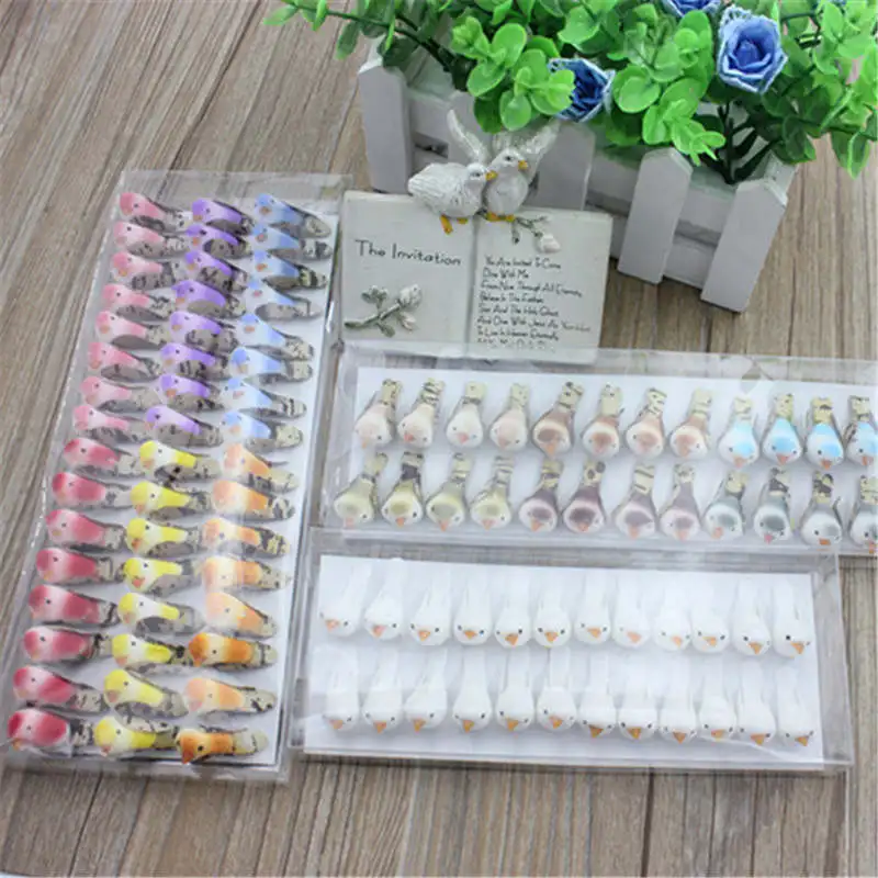 

Free Shipping Pastoral Mini Birds Creative Simulation Little Bird Decoration Mini Crafts Desktop Set 24PCS Random mix