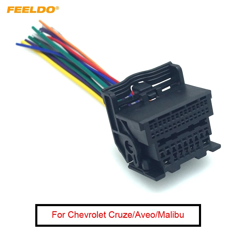

FEELDO 1Pc Car Stereo Audio Wiring Harness Adapter For Chevrolet Cruze Malibu Aveo ISO Radio CD/DVD Installation Cable