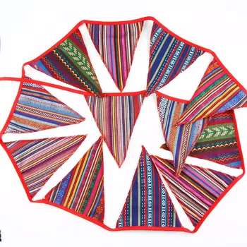 

C 12 Flags banner Gypsy style Party Wedding Pennant Bunting Banner for outdoor Party Decoration Home Decor Event Supplie