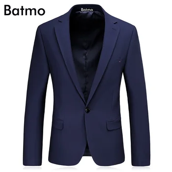

Batmo 2017 new arrival High quality blue men's wedding dress,casual suit men,men's Business blazer,plus-size 1791
