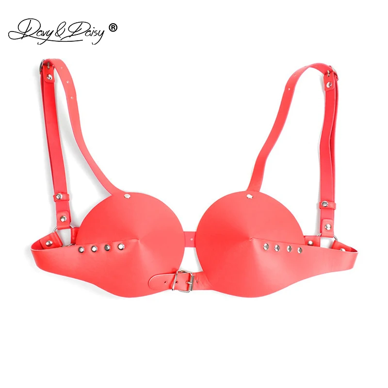 DAVYDAISY Women Sexy Bra PU Leather Bralette Porn Intimates Sexy Lingerie Cropped Top Female Underwear Erotic Bras BR501