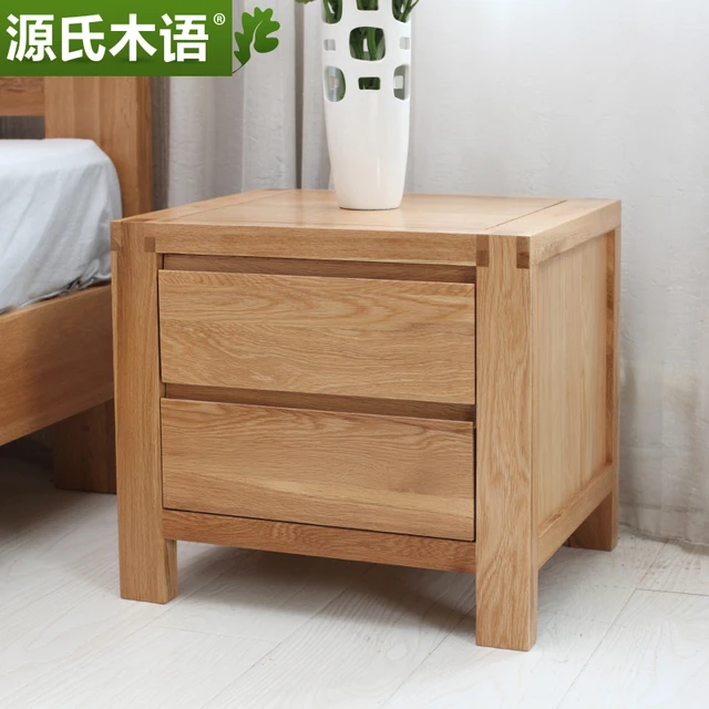 Genji Wooden Language Solid Wood Oak Bedside Cabinet Two Genji Wooden Language Solid Wood Oak Bedside Cabinet Two Drawers Small Side