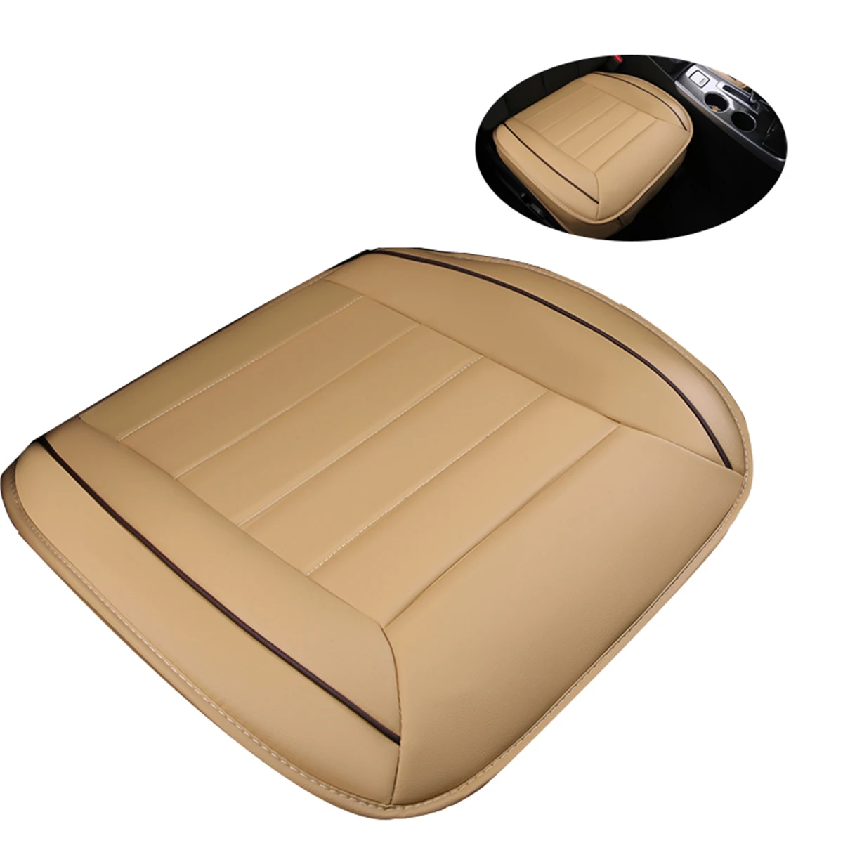 Universal Leather Car Seat Cushion Pad Full Coverage Front Auto Seat