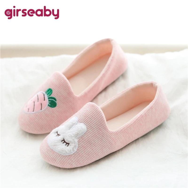 

Girseaby Cute Animal Pattern Cotton Home Slippers Women Indoor Shoes For Bedroom House Warm Winter Soft Bottom Flats F771