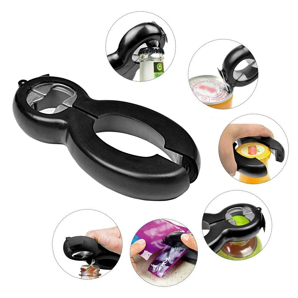 Kitchen Tools 6 in 1 Multi Function Twist Bottle Opener, All in One Jar Gripper Can Wine Beer Lid Twist Off Jar Opener Claw (5)