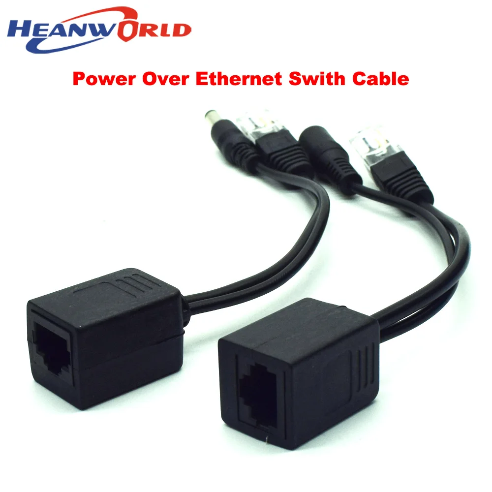 Разветвитель питания Heanworld 1 пара кабелей PoE Power Over Ethernet для IP камер систем