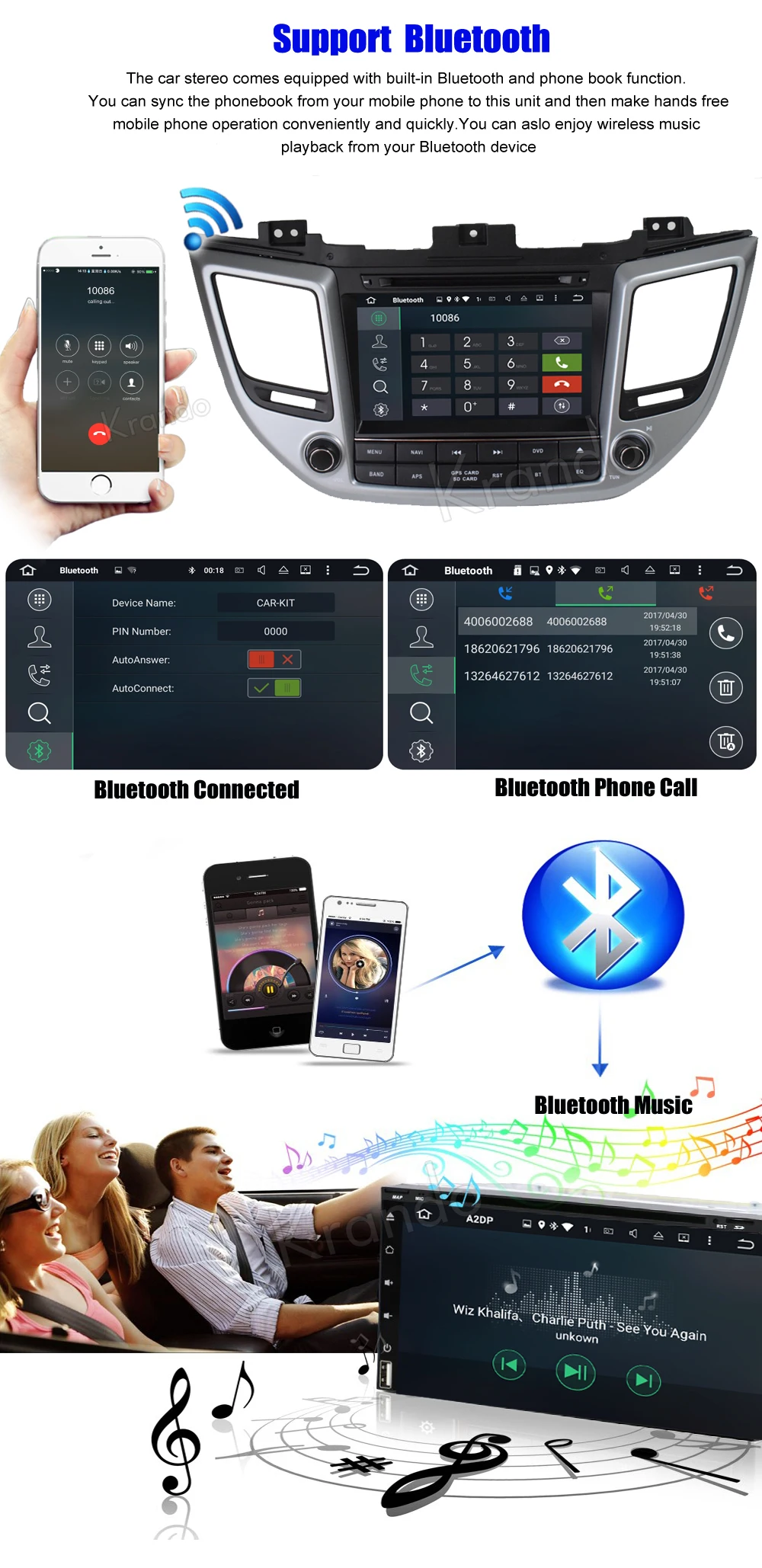 Cheap Krando 8" Android 9.0 car navigation multimedia system for Hyundai IX35 Tuscon 2015+ audio radio gps dvd player WIFI 3G DAB+ 3