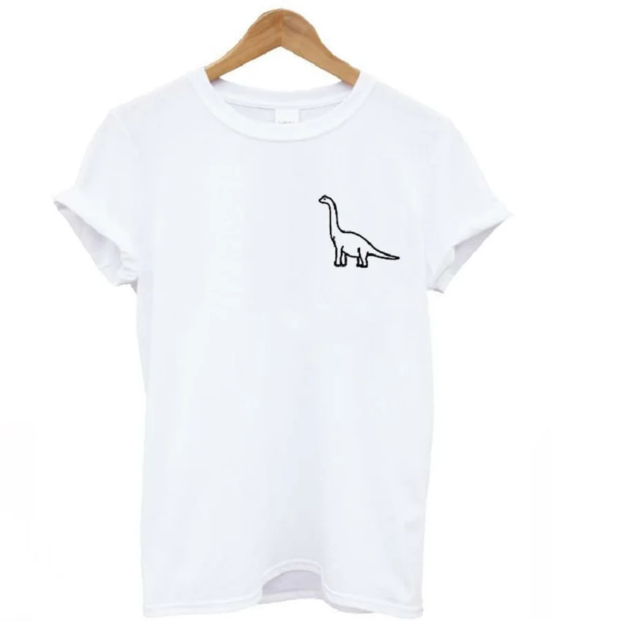 2019 ديناصور جيب طباعة المرأة التي شيرت عارضة القطن محب مضحك t قميص لسيدة أعلى المحملة نعرفكم هبوط السفينة زائد حجم XS-4XL