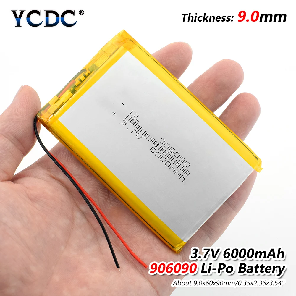 

3.7 polymer lithium battery 906090 6000MAH GPS mobile power flat battery Rechargeable Li-ion Cell For Tablet MID Digital Product