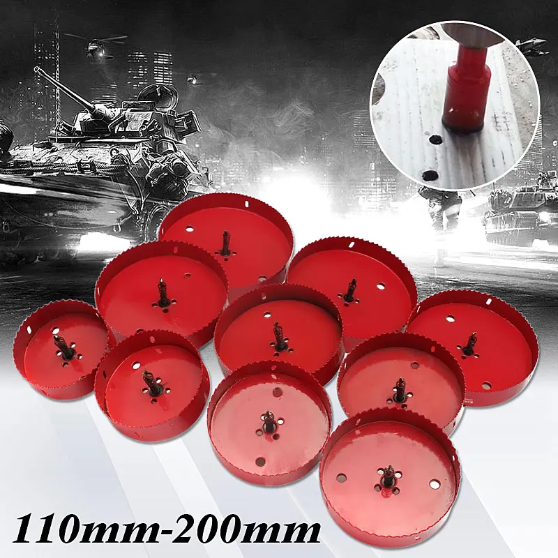 Cena 1 sztuk 110 200mm M42 bi metal M42 HSS piła walcowa zestaw wierteł otwieracz do metalu do aluminium, żelazo rury