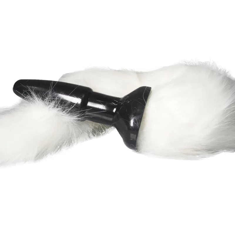 hh057Frisky Faux Fur fox Tail Silicone Butt Plug  (25)