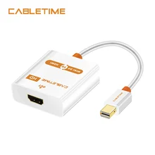 Cabletime Thunderbolt Mini DP to HDMI Active Cable M/F Mini DisplayPort To HDMI Adapter for MacBook Pro Air iMac projector N020