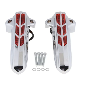 

LED Light Lower Fork Leg Covers Chrome for Harley Touring FLHR 14-17 Motorcycle LED Fork Leg Covers Front Fork Leg Guard
