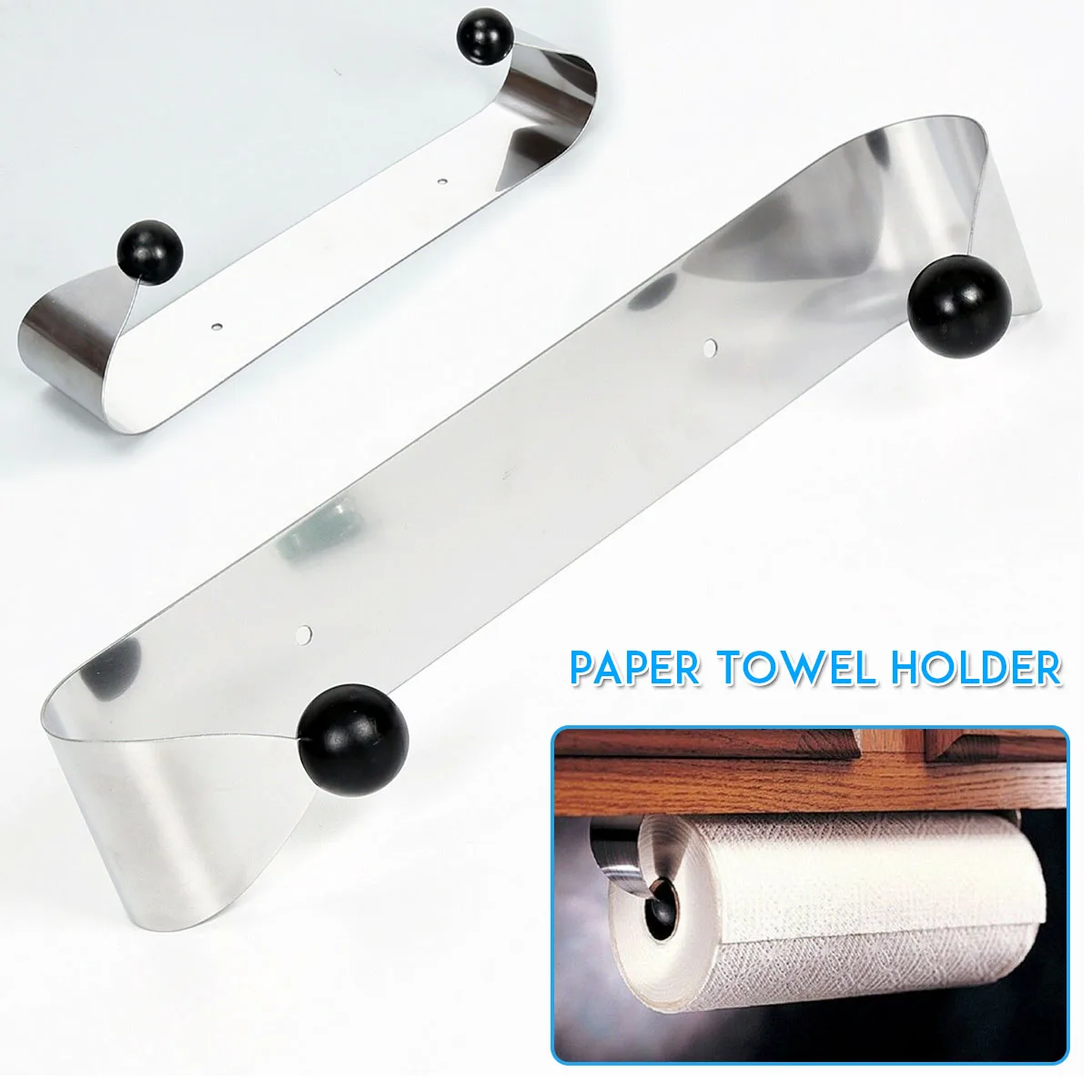 

NEW Stainless Steel Roll Rack Adhesive Paper Towel Holder Tissue Storage Wall Mount Roll Hanger Toilet Kitchen Bathroom Home