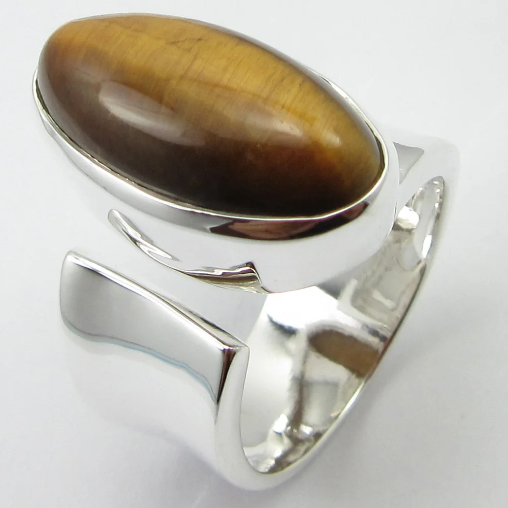 Овальное кольцо тигровый глаз Размер 7,5 женские ювелирные изделия серебро уникальный дизайн