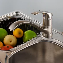 Высокое качество Медь горячей и холодной кухонной раковины кран Матовый никель овощи краны 1 шт./партия