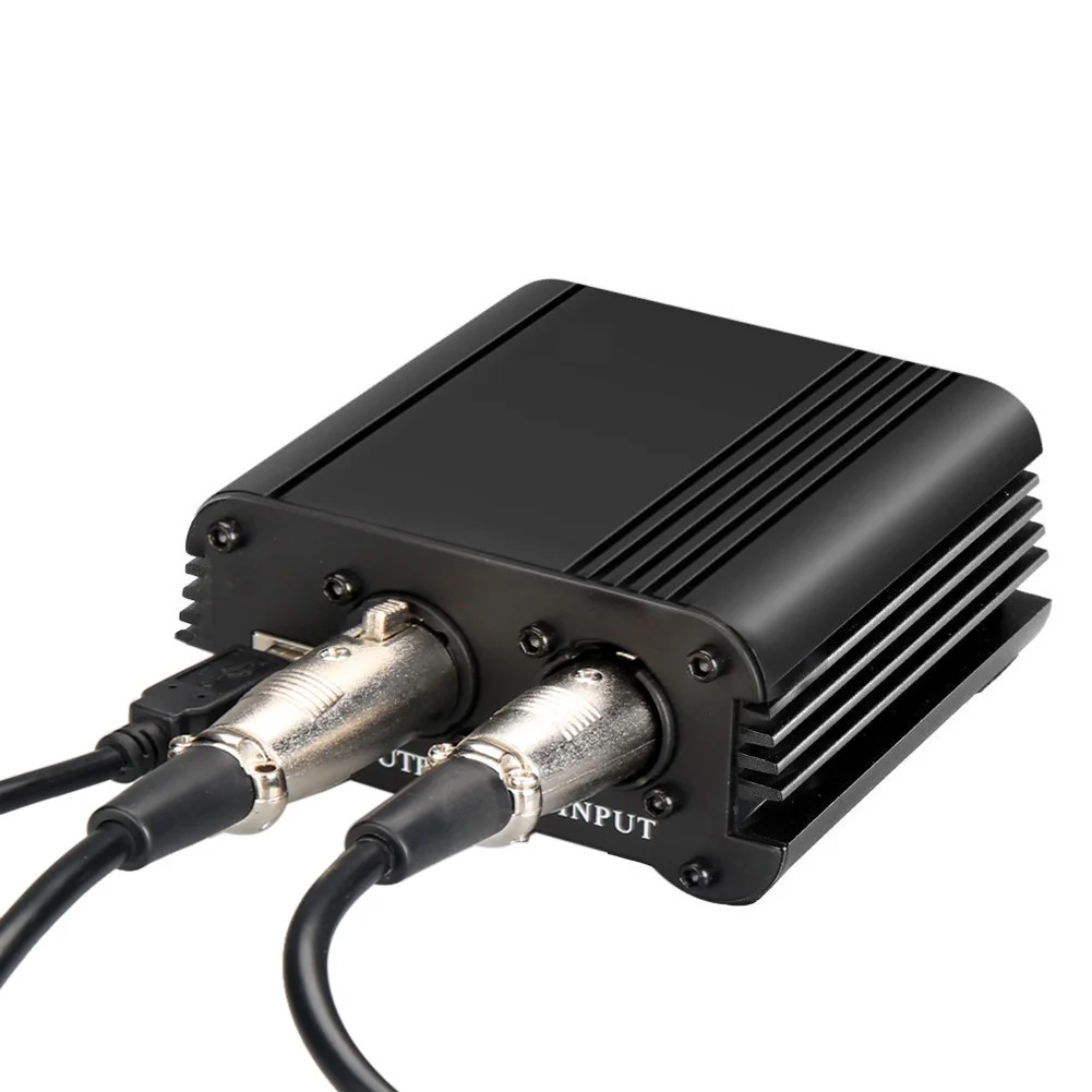 

2019 Plug 5V Single Channel 48V Phantom Power Adapter Data Cable XLR Audio Recording Any Capacitive Microphone recording studio