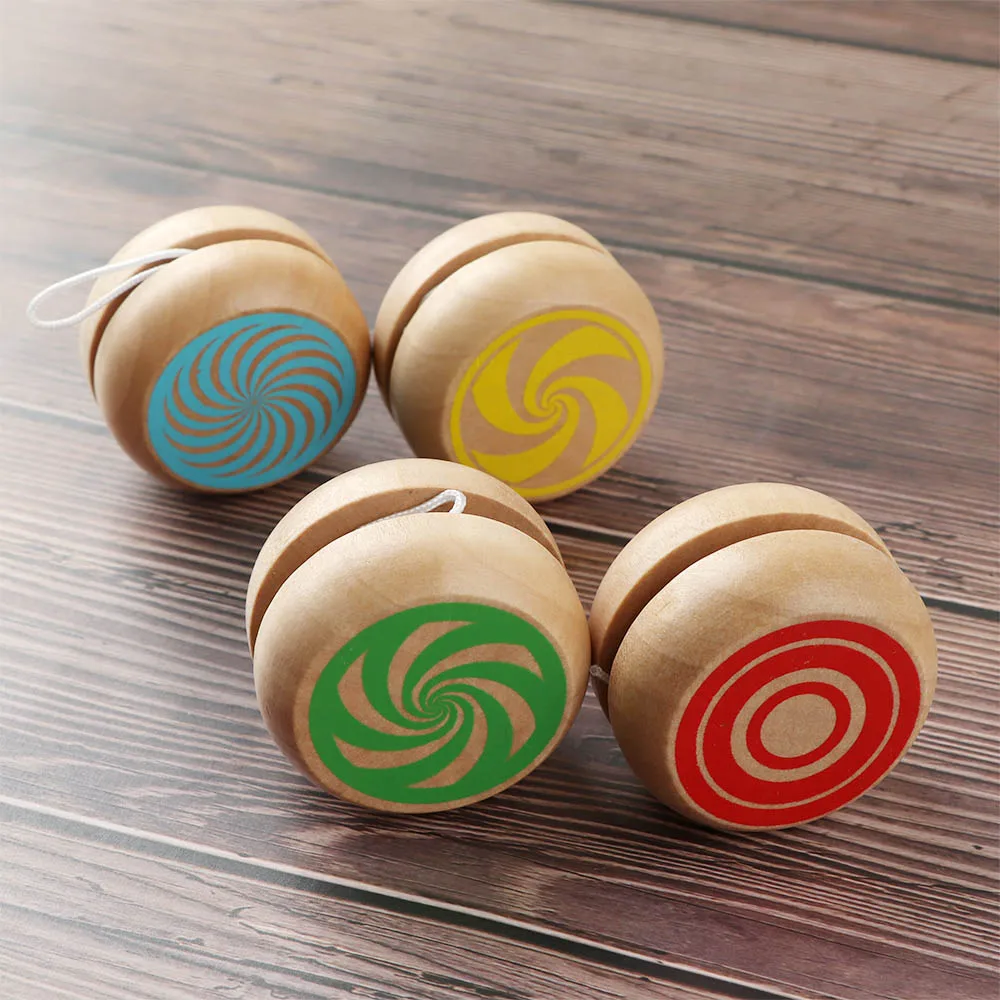 1Pc Wooden Colorful Yoyo Classic Toy Children Gift Hand Eye Development Educational Toy Funny