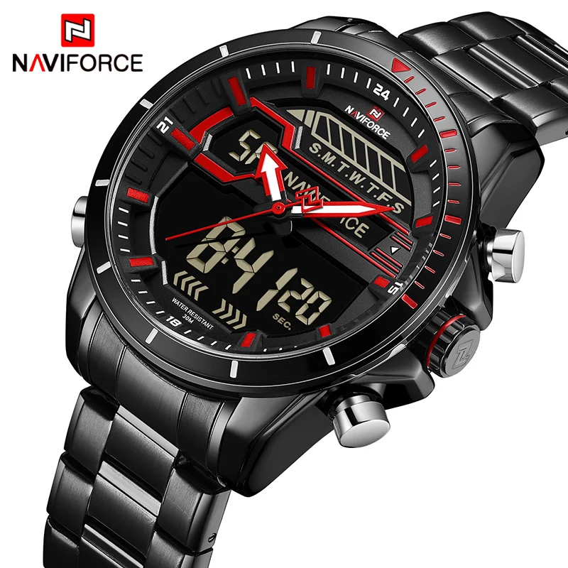 

NAVIFORCE Watch Men Fashion Sport Quartz Clock Men Watch Top Brand Luxury Full Steel Business Waterproof Watch Relogio Masculino