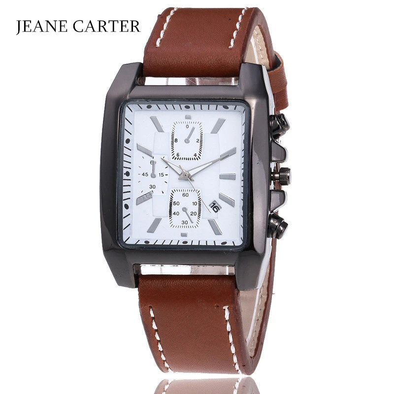 Montre bracelet cuir homme luxe Clearance
