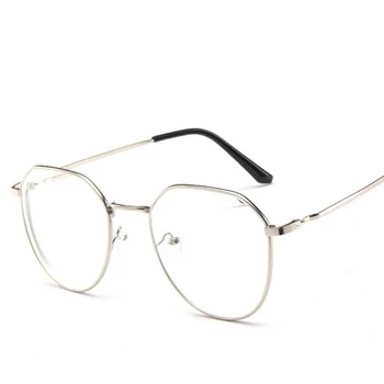 Wielokątne okulary dla osób z krótkowzrocznością – damskie okulary Lady Luxury retro, metalowe, lustro w stylu vintage