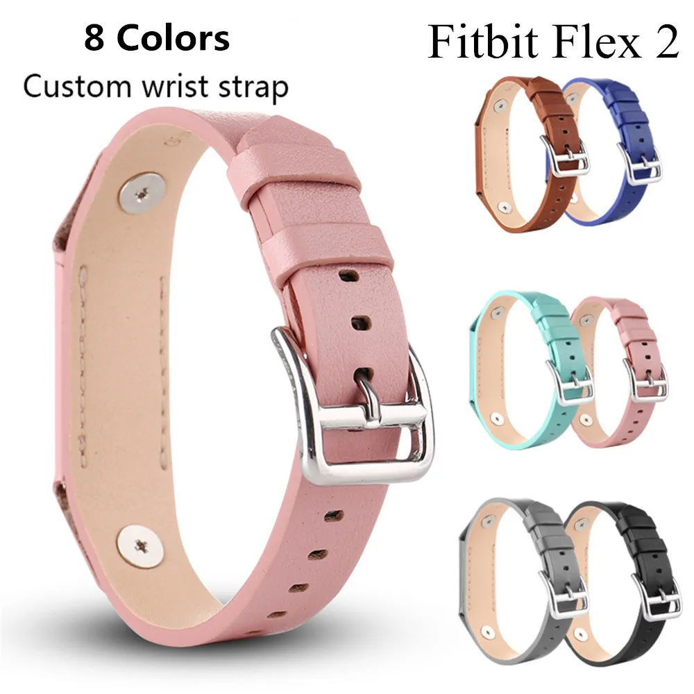 

Genuine Leather Bracelet Watch Bands Wrist Strap For Fitbit Flex 2 Fitness Tracker (No Tracker)