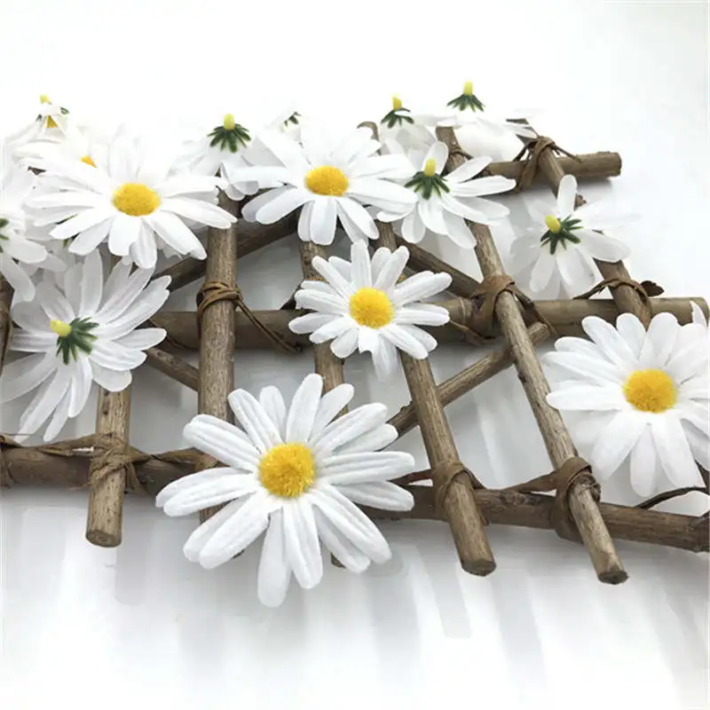 

24PCS shop shop props jewelry accessories 6 / 4.5cm DIY simulation of solid color chrysanthemum flower blossom polygonal daisy