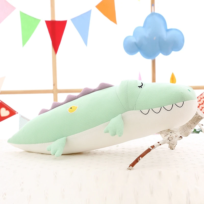 cuddly pop soft lying cartoon crocodile plush pillow big stuffed anime alligator doll pillow for baby gift decoration 31inch 80cm  DY50086 (12)
